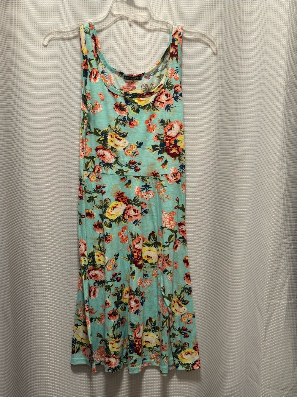 Fensace Women’s Floral Sleeveless Midi Dress Aqua Multicolor Size M